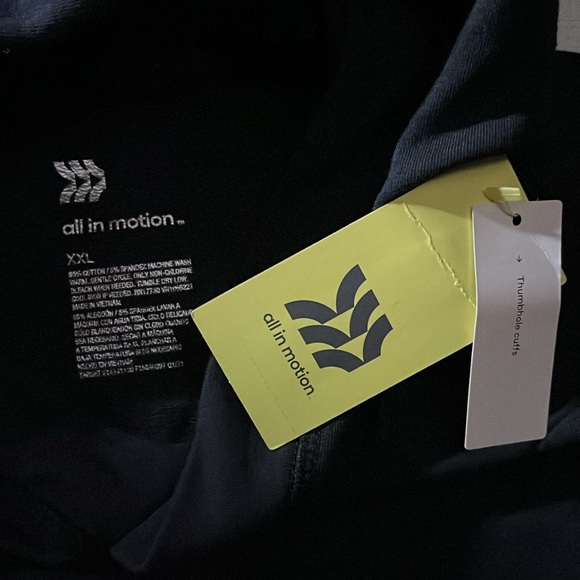 All in Motion NWT Size XXL Black French Terry Hoodie w/ Thumbholes - Picture 5 of 5